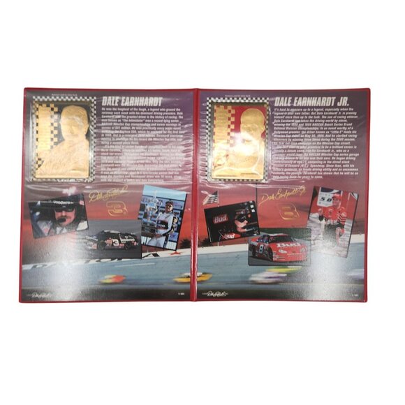 Dale Earnhardt Sr Jr 23 kt Gold Cards Danbury Mint Rare Red Book - Picture 3 of 6